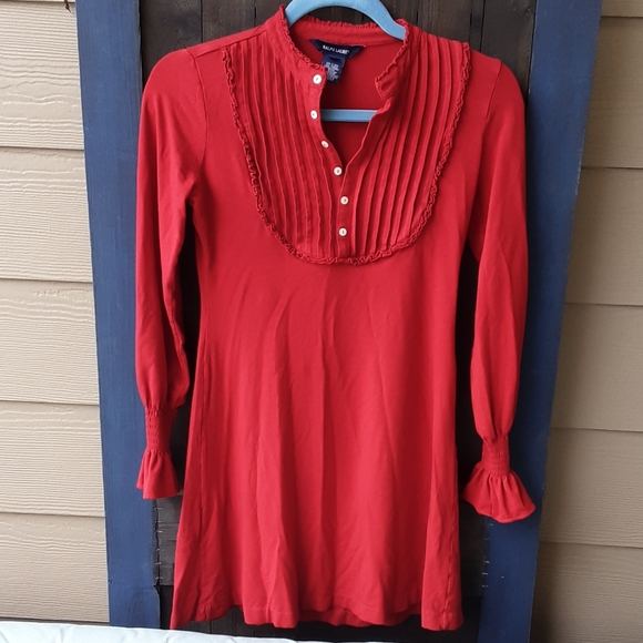 Ralph Lauren Purple Label Dresses & Skirts - Ralph Lauren red ruffle dress size M.